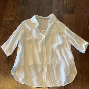 White Button-Front Women's Shirt - Lightweight Collared Top